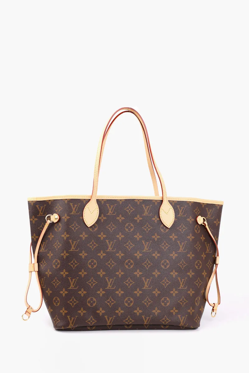 LOUIS VUITTON Neverfull MM Tote Bag in Brown/Cherry Red Monogram Canvas 0
