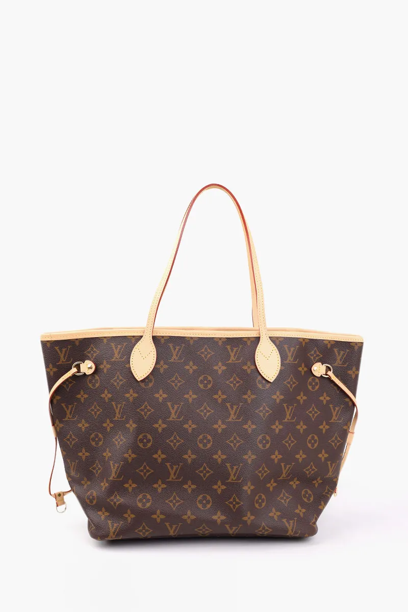 LOUIS VUITTON Neverfull MM Tote Bag in Brown/Cherry Red Monogram Canvas 3