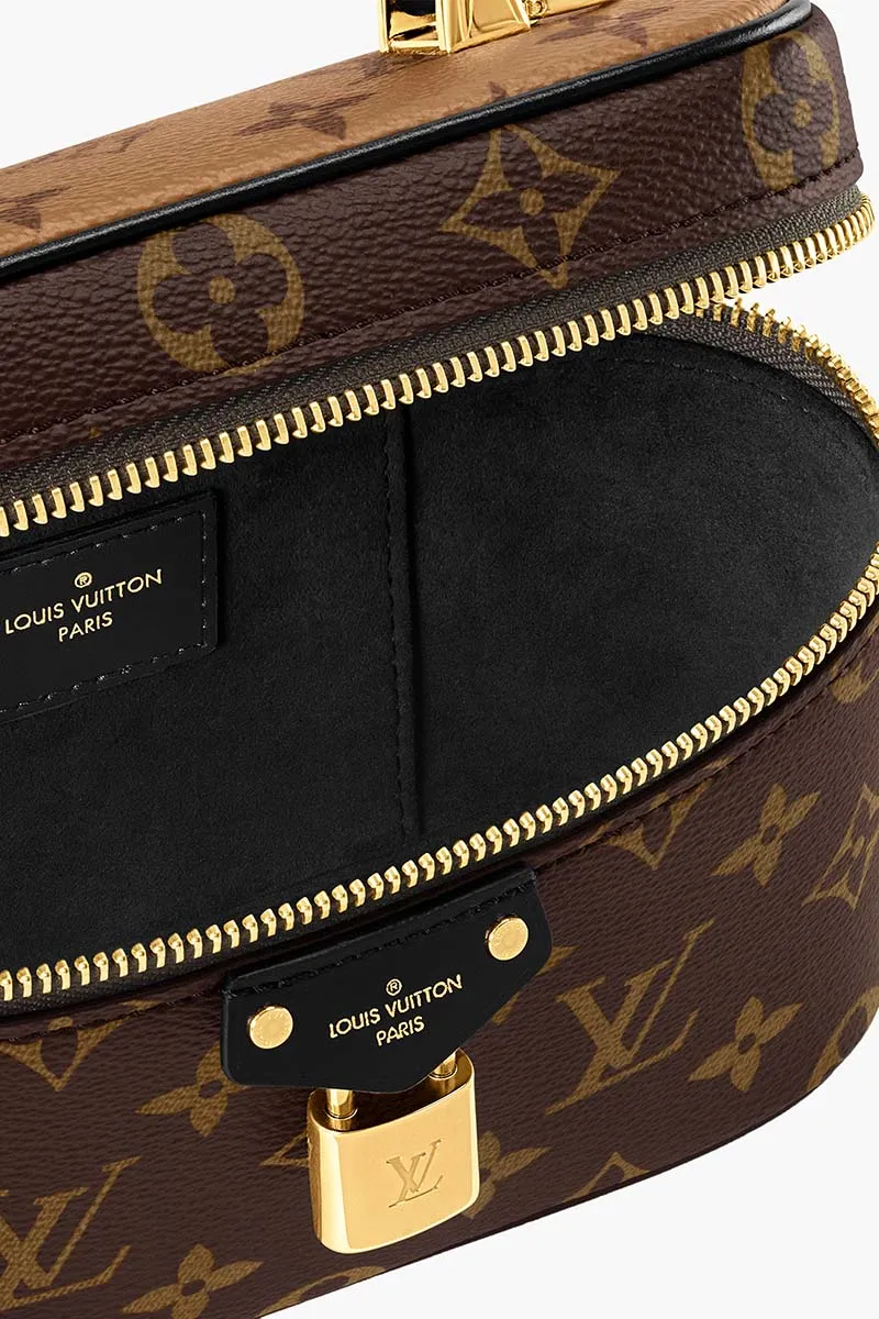 LOUIS VUITTON Vanity Chain Clutch in Brown/Beige Monogram Reverse Canvas 4