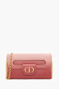 CHRISTIAN DIOR Medium Diordouble Chain Bag in Rose Gradient Calfskin 0
