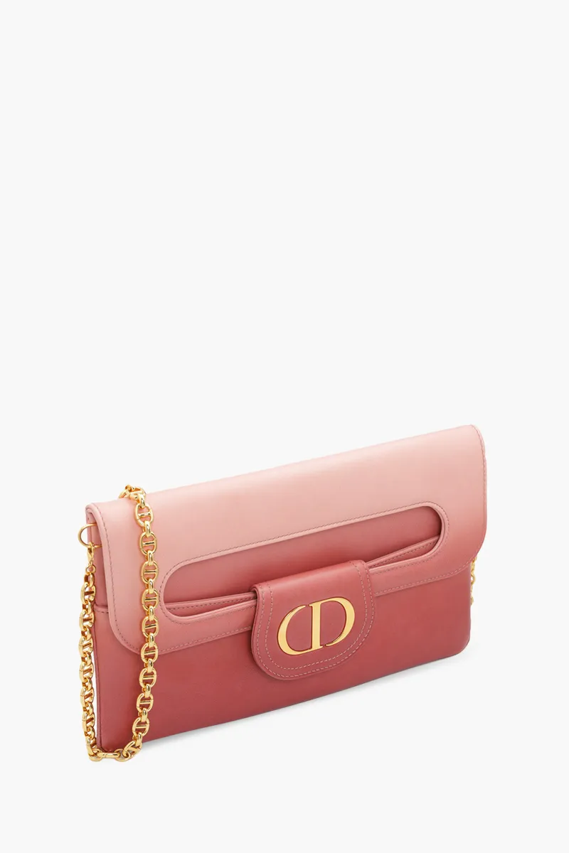 CHRISTIAN DIOR Medium Diordouble Chain Bag in Rose Gradient Calfskin 2