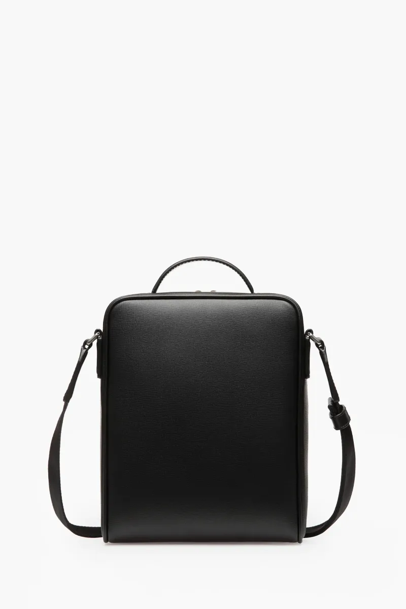 BALLY Mythos Crossbody Bag in Black Bovine Leather with Stripe 2