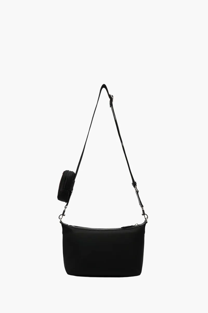 BALLY Code Crossbody Bag in Blac/Red/White Nylon with Removable Pouch 1