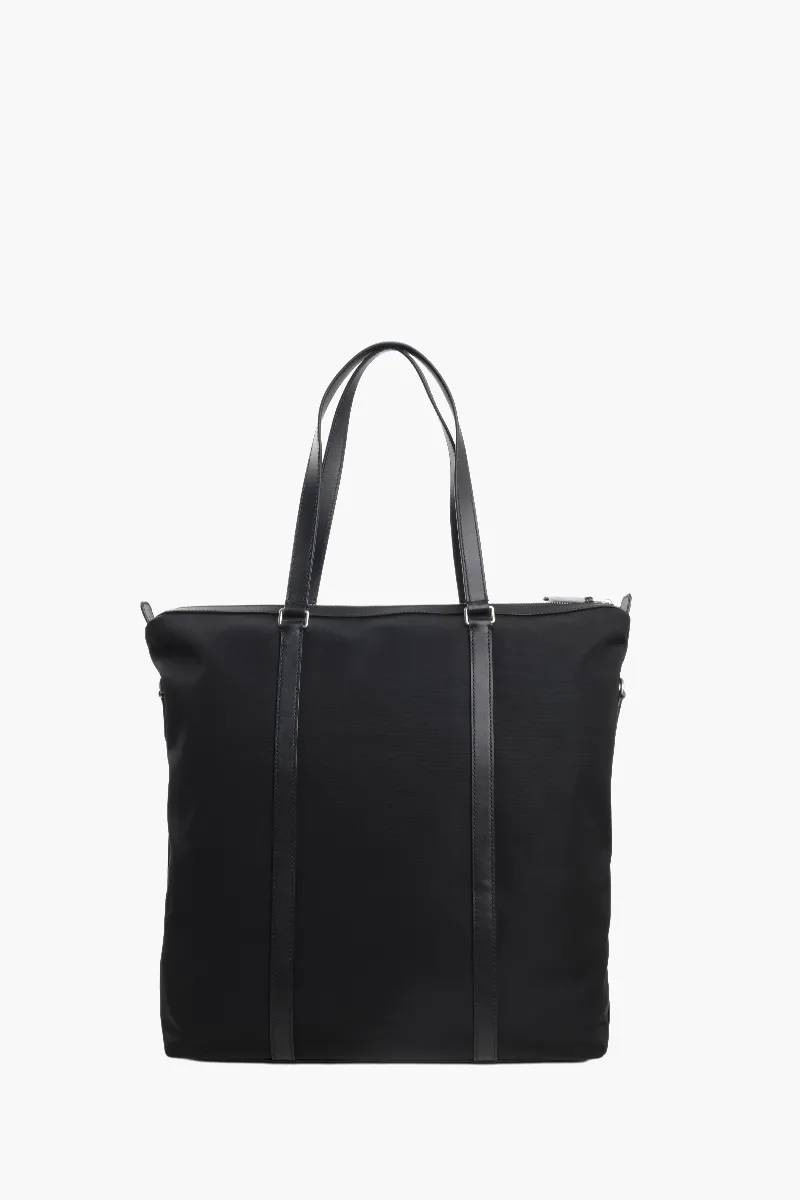 BALLY Ribbon Shopping Bag in Black Canvas 2