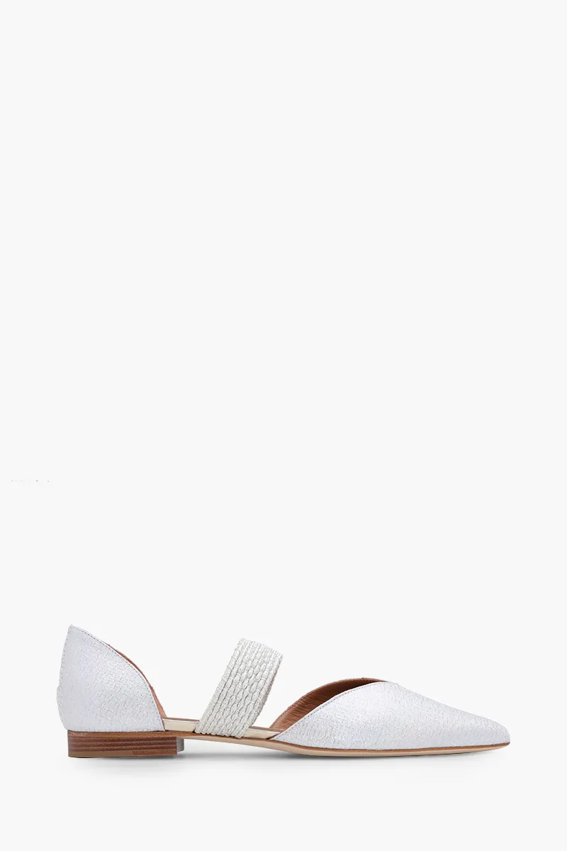 MALONE SOULIERS Maisie Flat Pumps in Silver/Silver Glittered 0