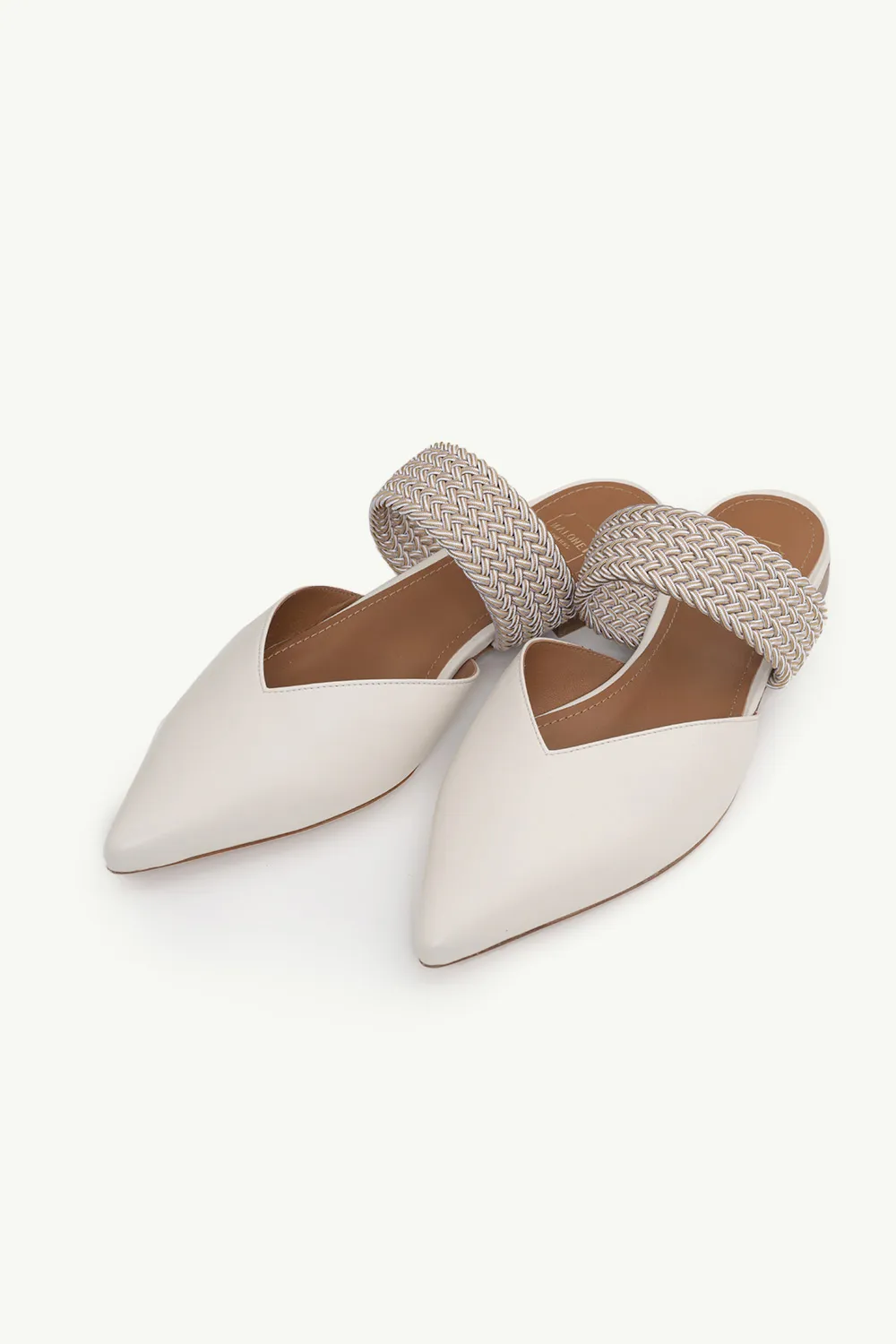 MALONE SOULIERS Maisie Mules in Cream/Beige Nappa Leather 1