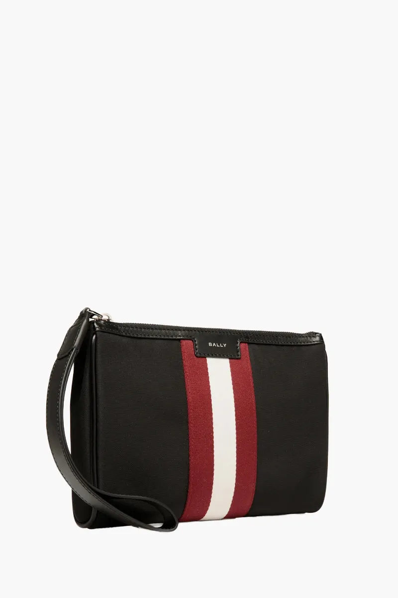 BALLY Code Clutch in Black Nylon with Wrist Handle 2