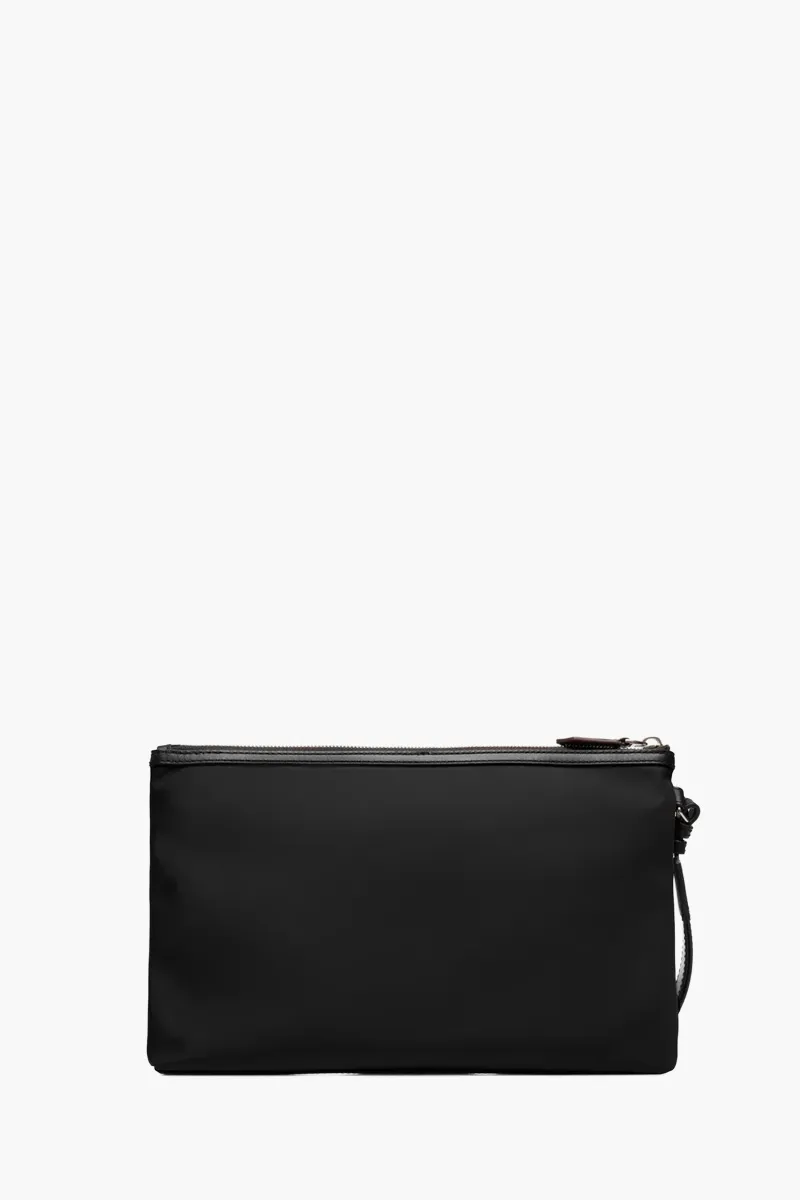 BALLY Code Ribbon Pouch in Black Nylon with Wristlet 1