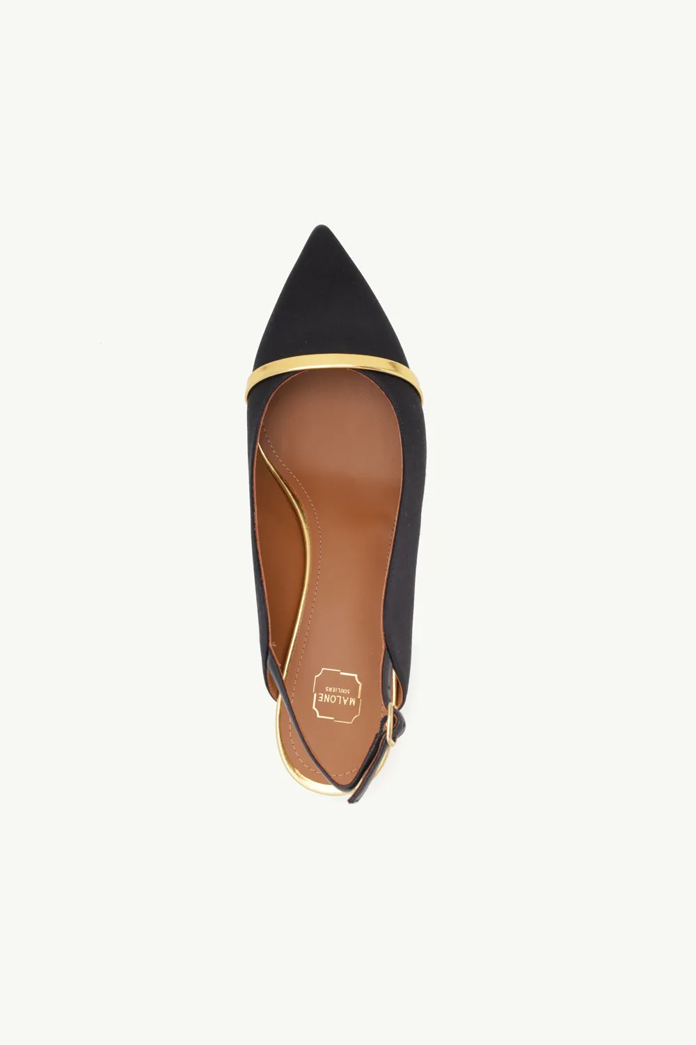 MALONE SOULIERS Marion Pumps 45mm in Black Satin/Gold 3