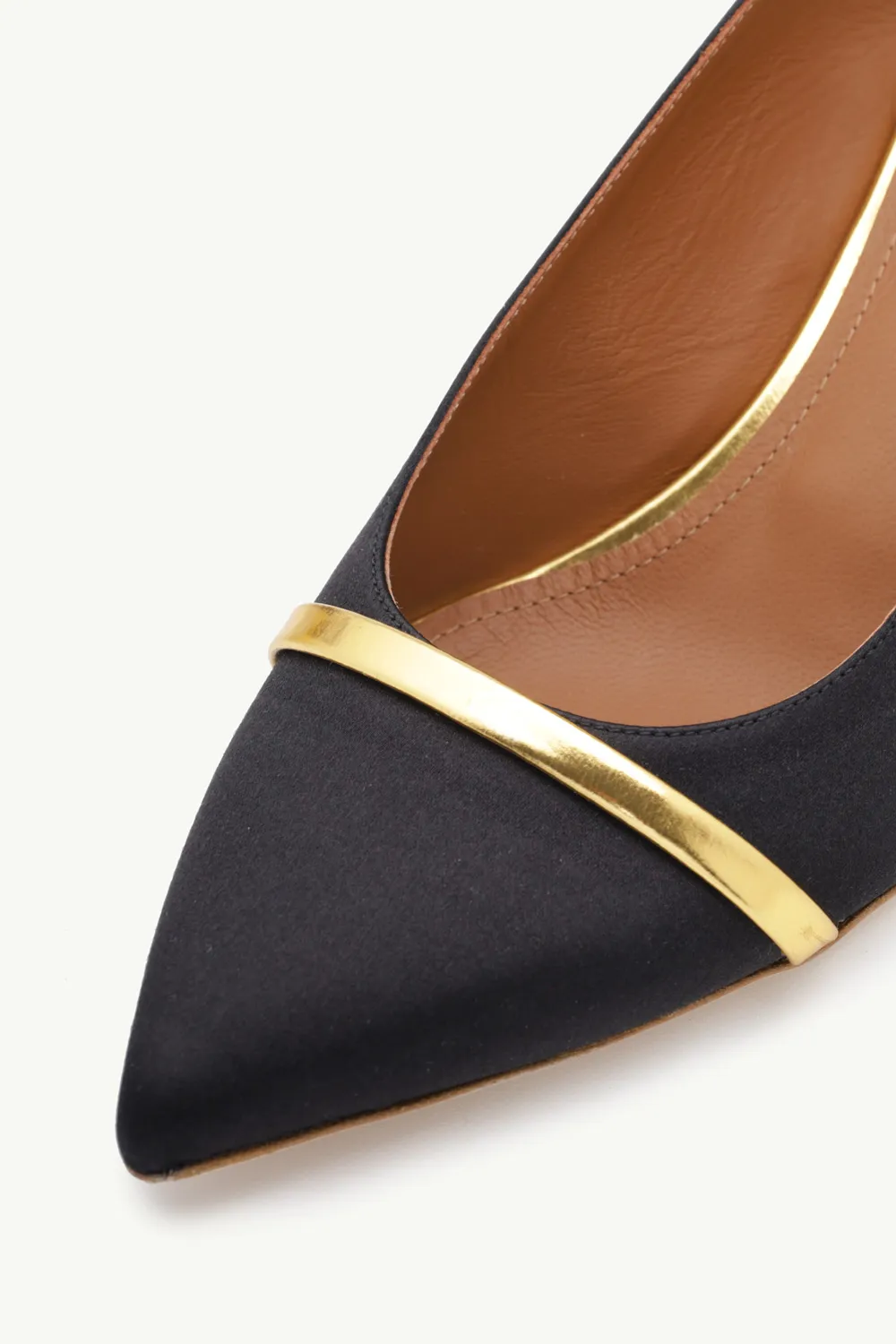 MALONE SOULIERS Marion Pumps 45mm in Black Satin/Gold 4