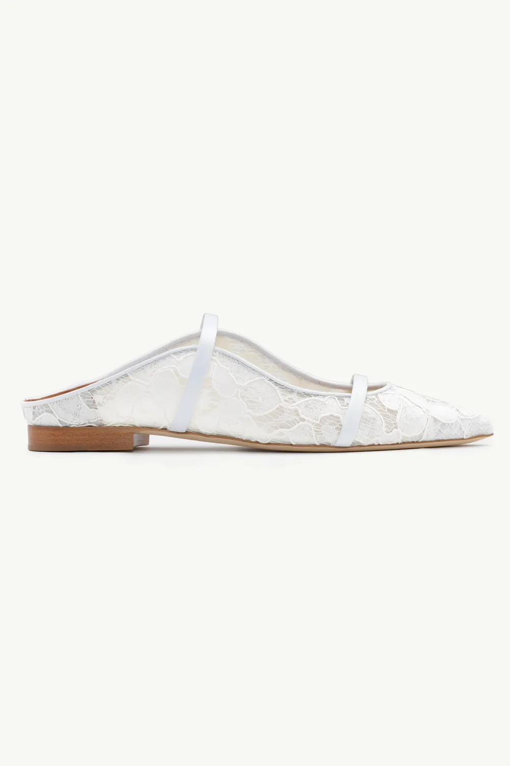MALONE SOULIERS Maureen Lace Mules in White 0