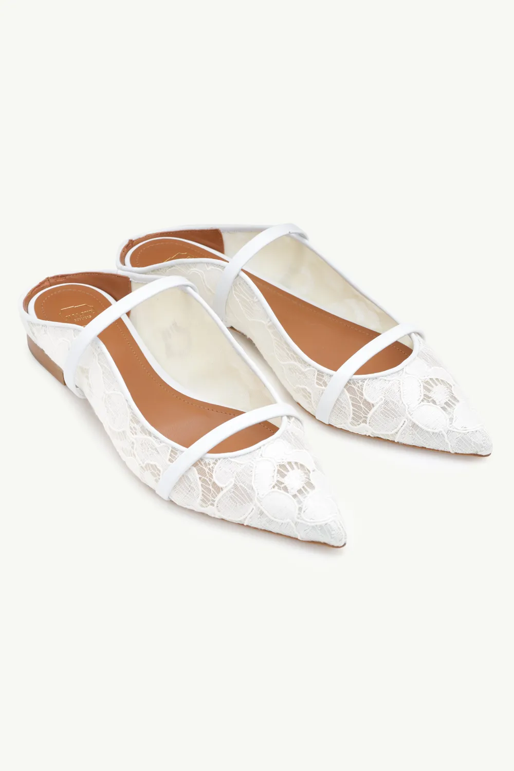 MALONE SOULIERS Maureen Lace Mules in White 1