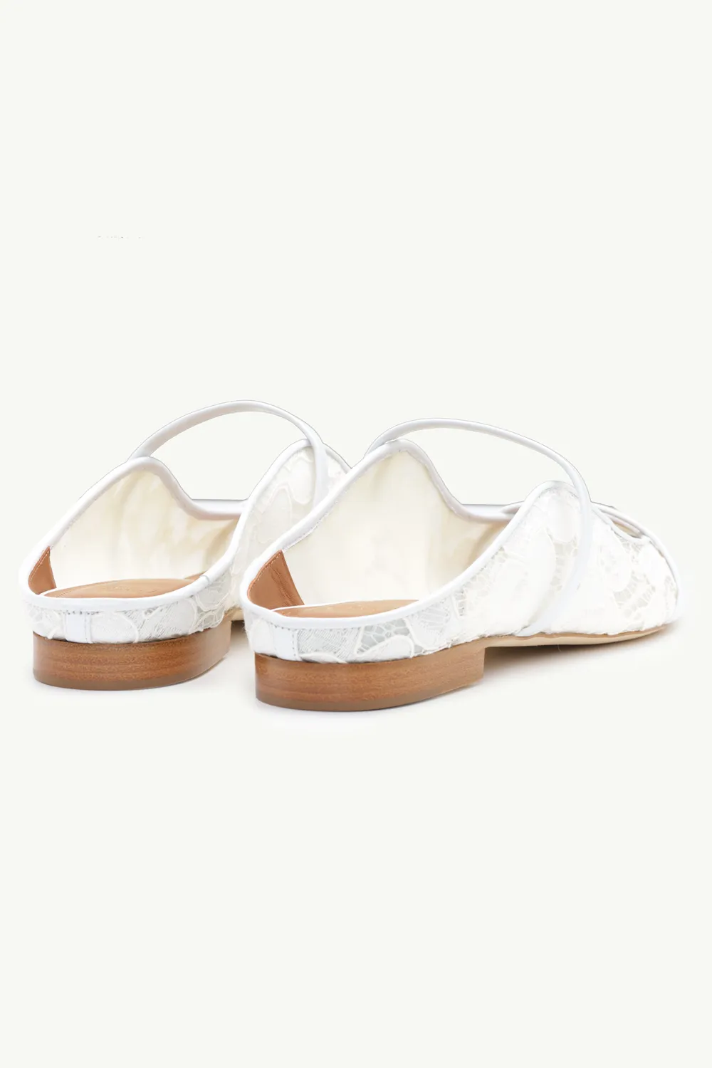 MALONE SOULIERS Maureen Lace Mules in White 2