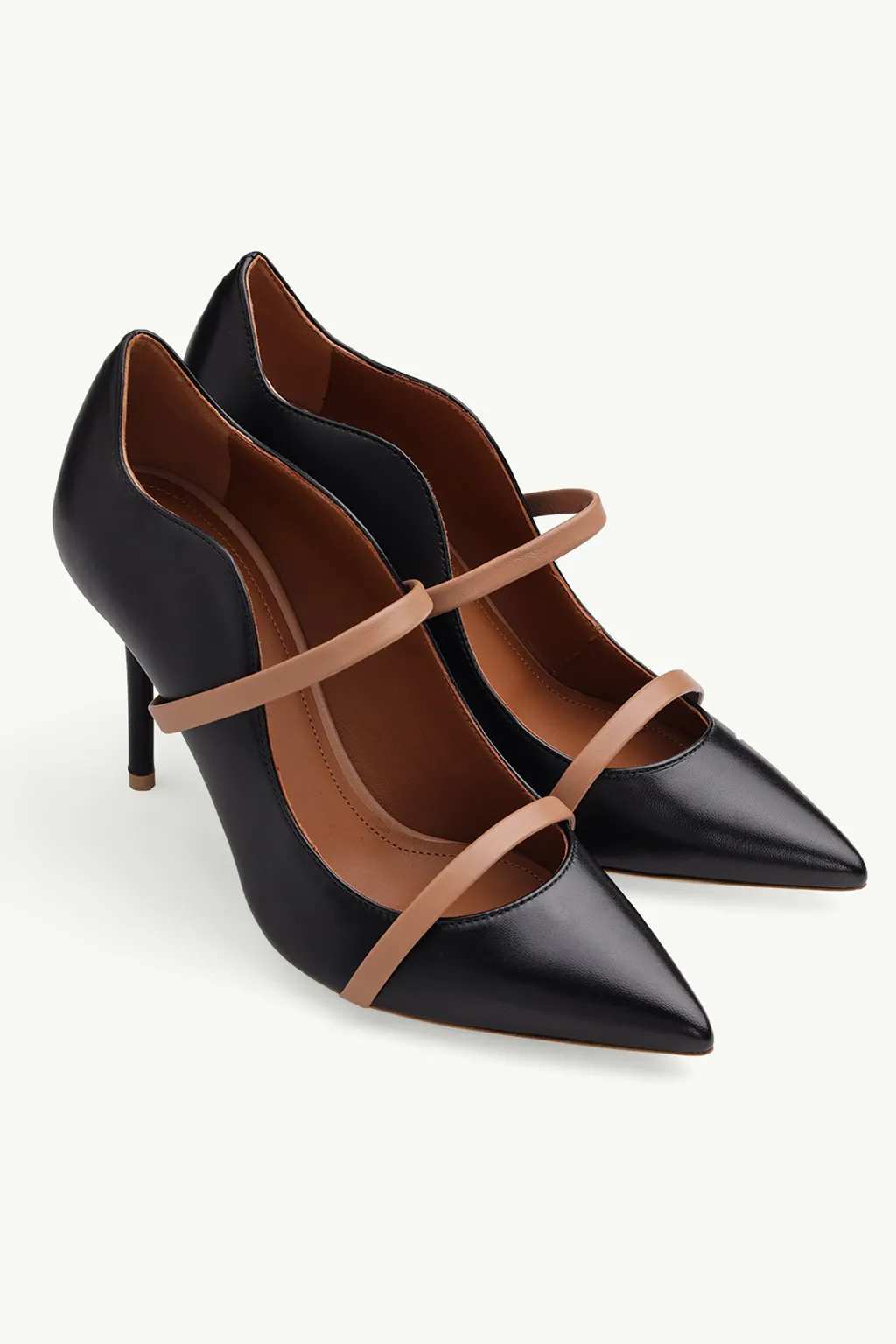 MALONE SOULIERS Maureen Heeled Pumps 85mm in Black/Nude 1
