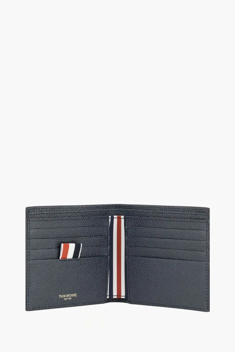 THOM BROWNE Pebble Textured Bifold Wallet in Navy 2