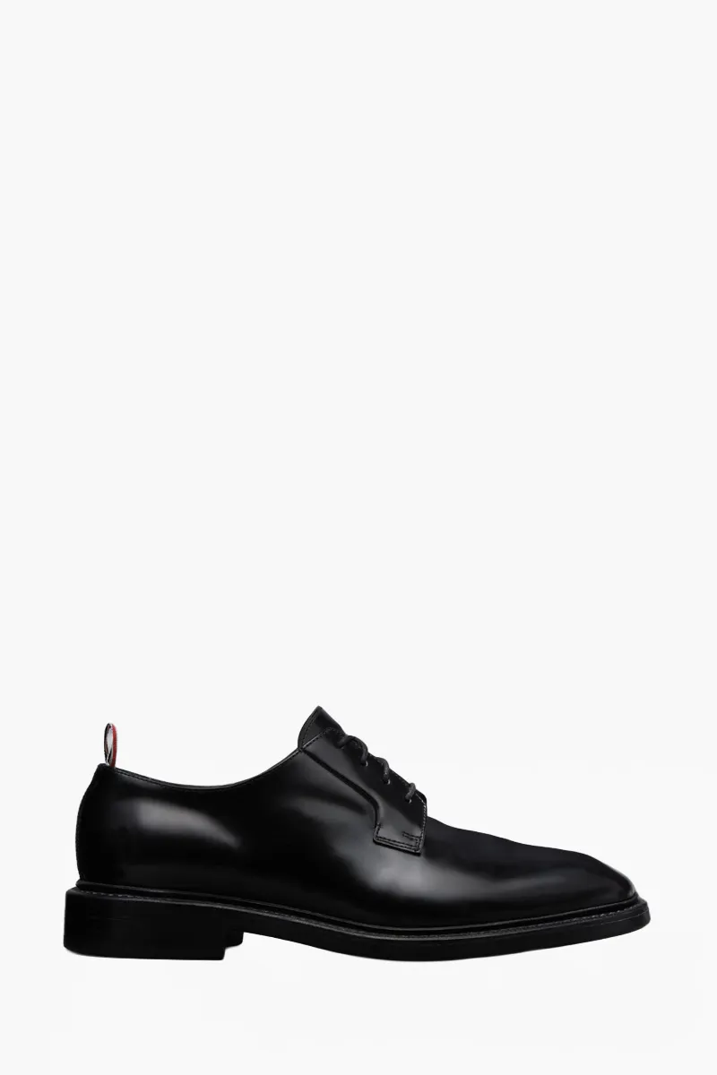 THOM BROWNE Men Rubber Heels Blucher Shoes in Black Soft Spazzolato Leather 0