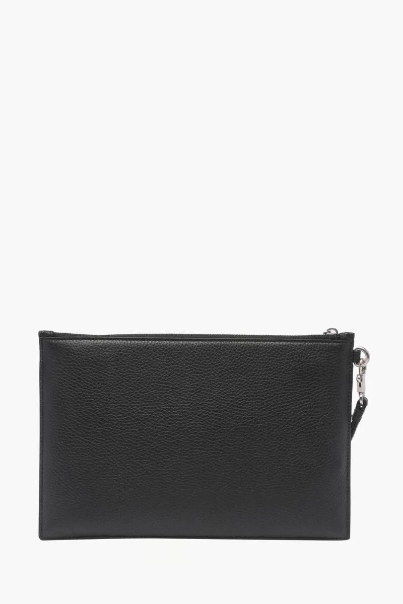 BALLY Ribbon Clutch in Black/White Grained Leather 2