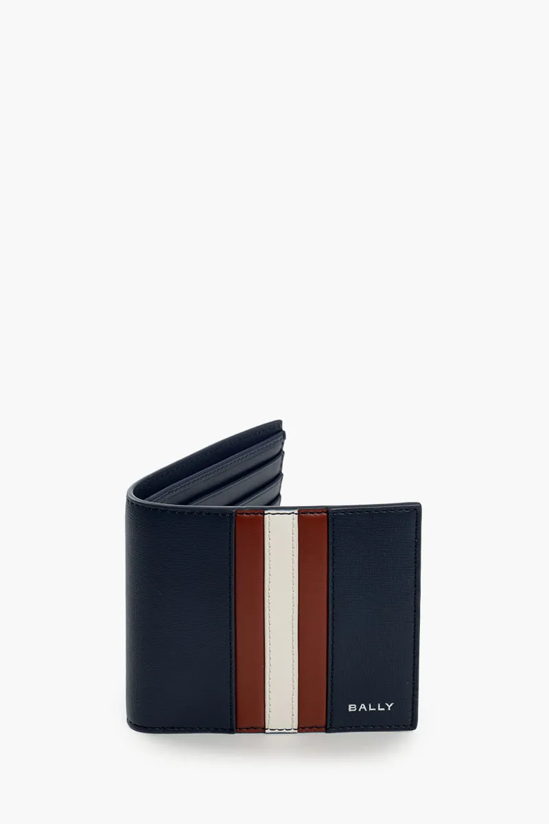 BALLY Mythos Bifold Wallet in Blue/Red/White Recycled Bovine Leather 1