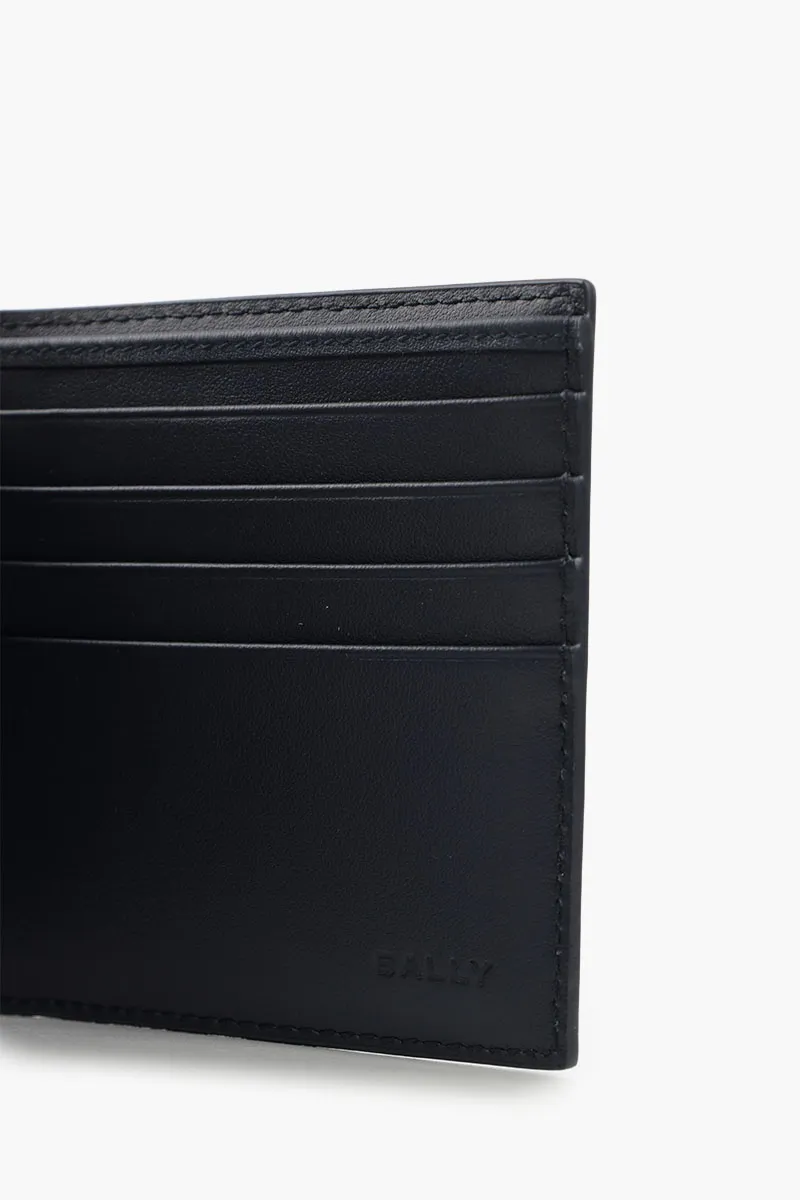BALLY Mythos Bifold Wallet in Blue/Red/White Recycled Bovine Leather 3