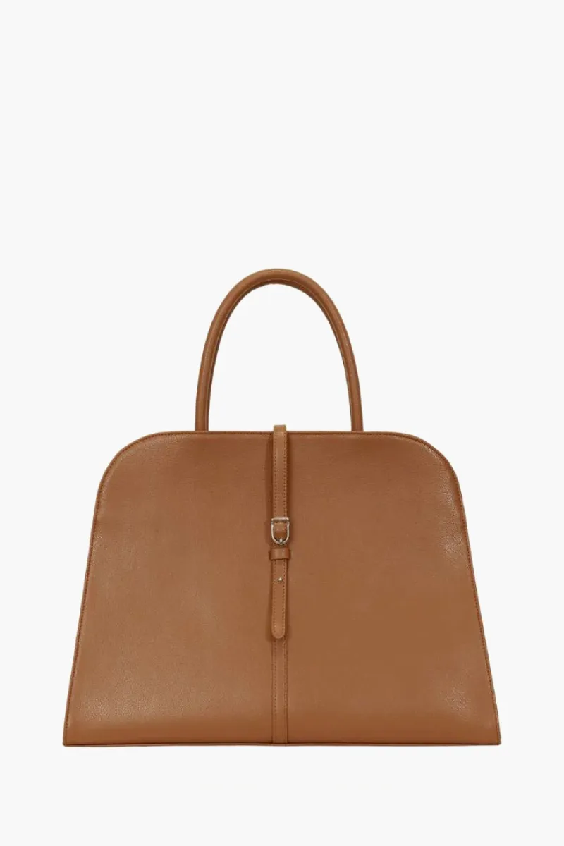 MONOROW Large Blanc Tote Bag in Camel Recycled Leather 0