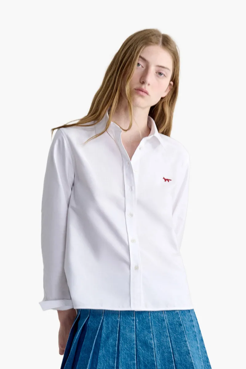 MAISON KITSUNE Women Profile Fox Regular Shirt in White Cotton 1