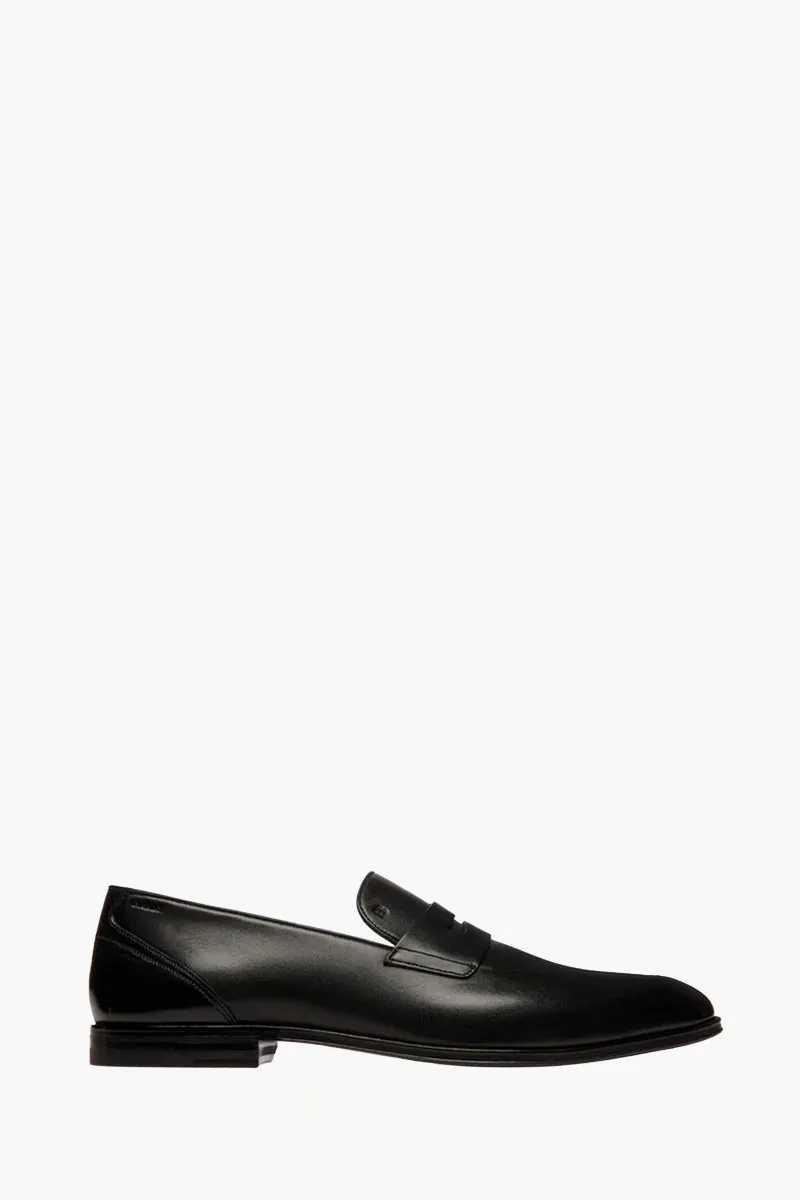 BALLY Men Windsor Penny Loafers in Black Calf Leather 0