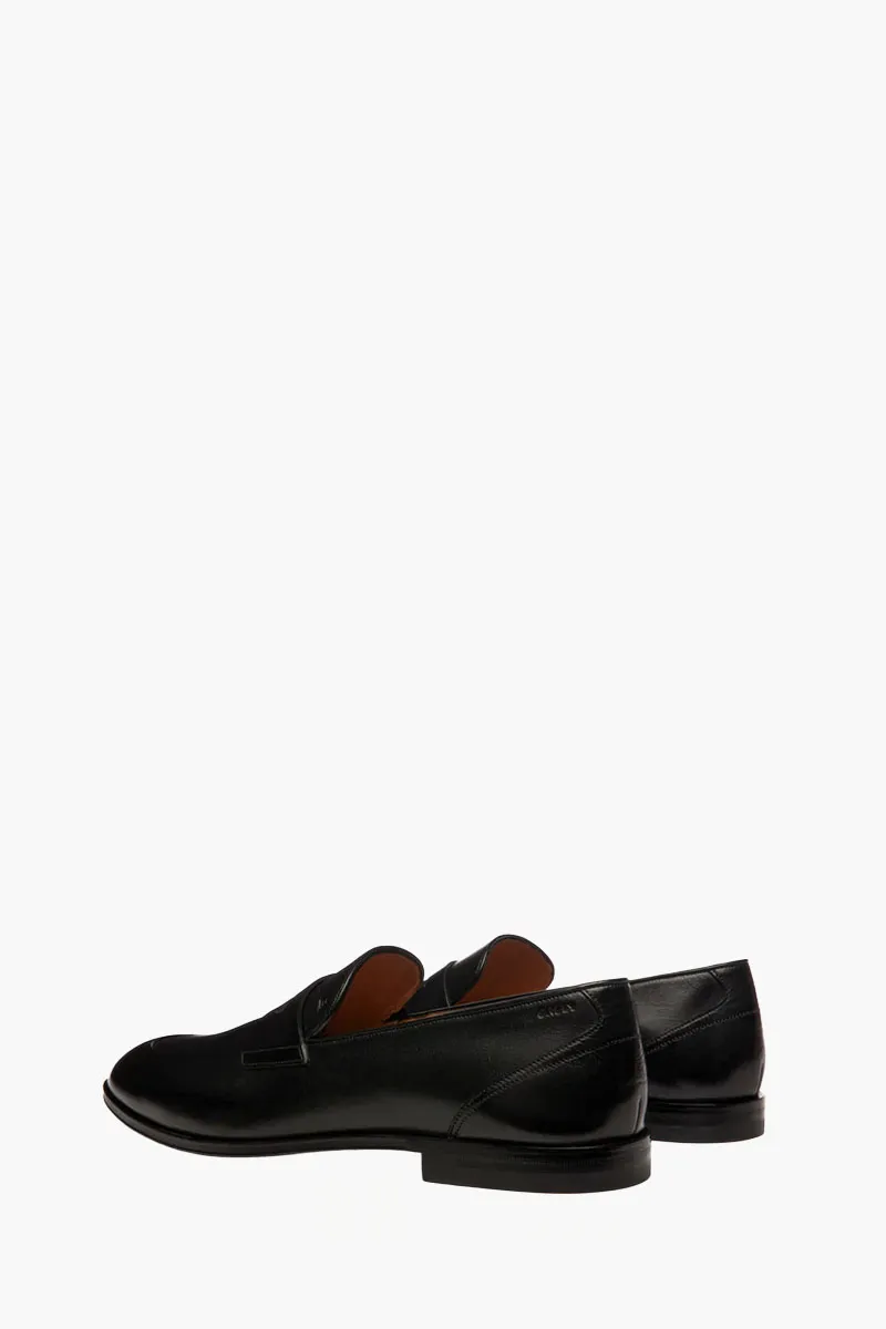 BALLY Men Windsor Penny Loafers in Black Calf Leather 1