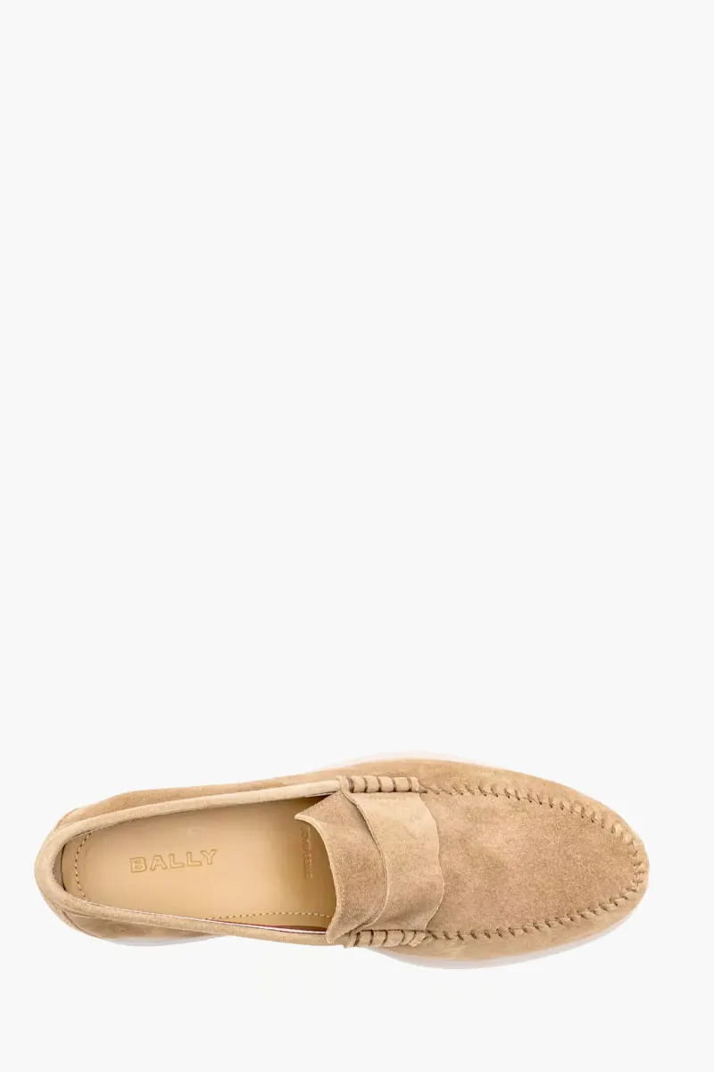 Bally Men Switz Moccasin Loafers in Deep Sepia Calf Suede 2