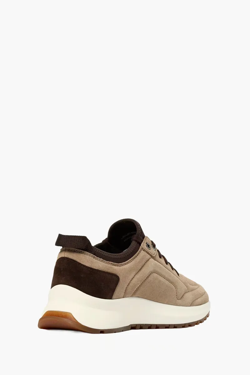 BALLY Men Outline Sneakers in Beige Calf Suede 1