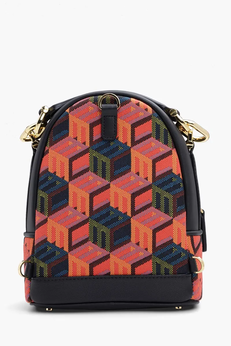 MCM X-Mini Tracy Bebeboo Backpack in Black Multicolor with Cubic Monogram 1