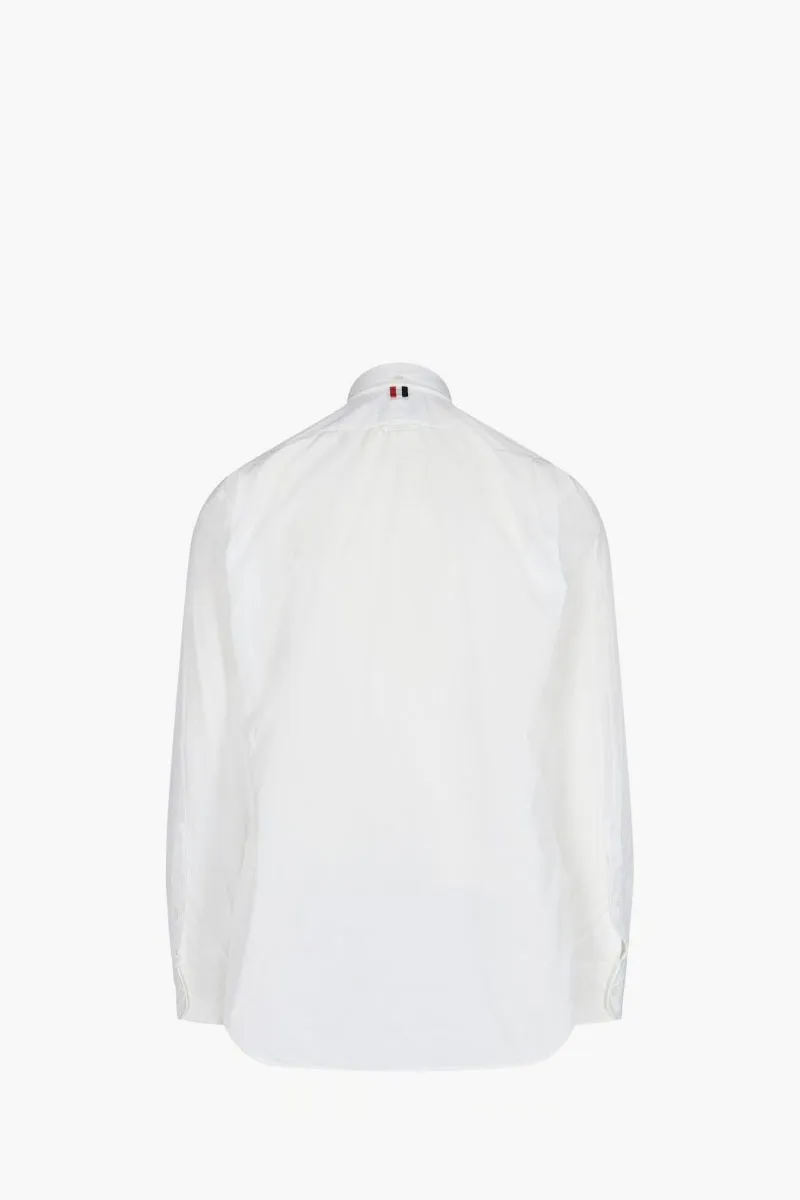 THOM BROWNE Men Classic Button Down Shirt in White Solid Poplin 2