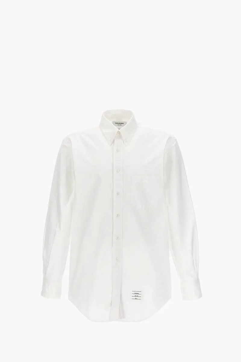 THOM BROWNE Men Classic Oxford Shirt in White Cotton 0