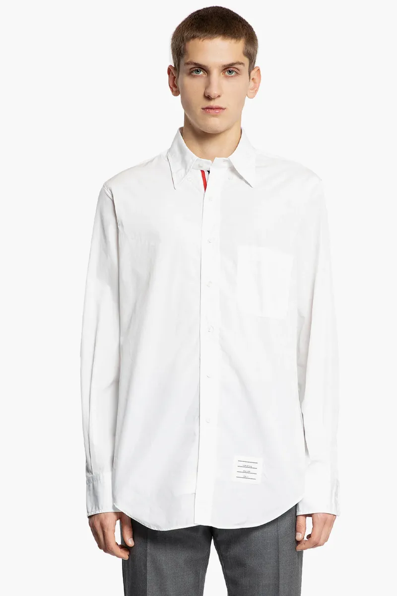 THOM BROWNE Men Classic Oxford Shirt in White Cotton 1