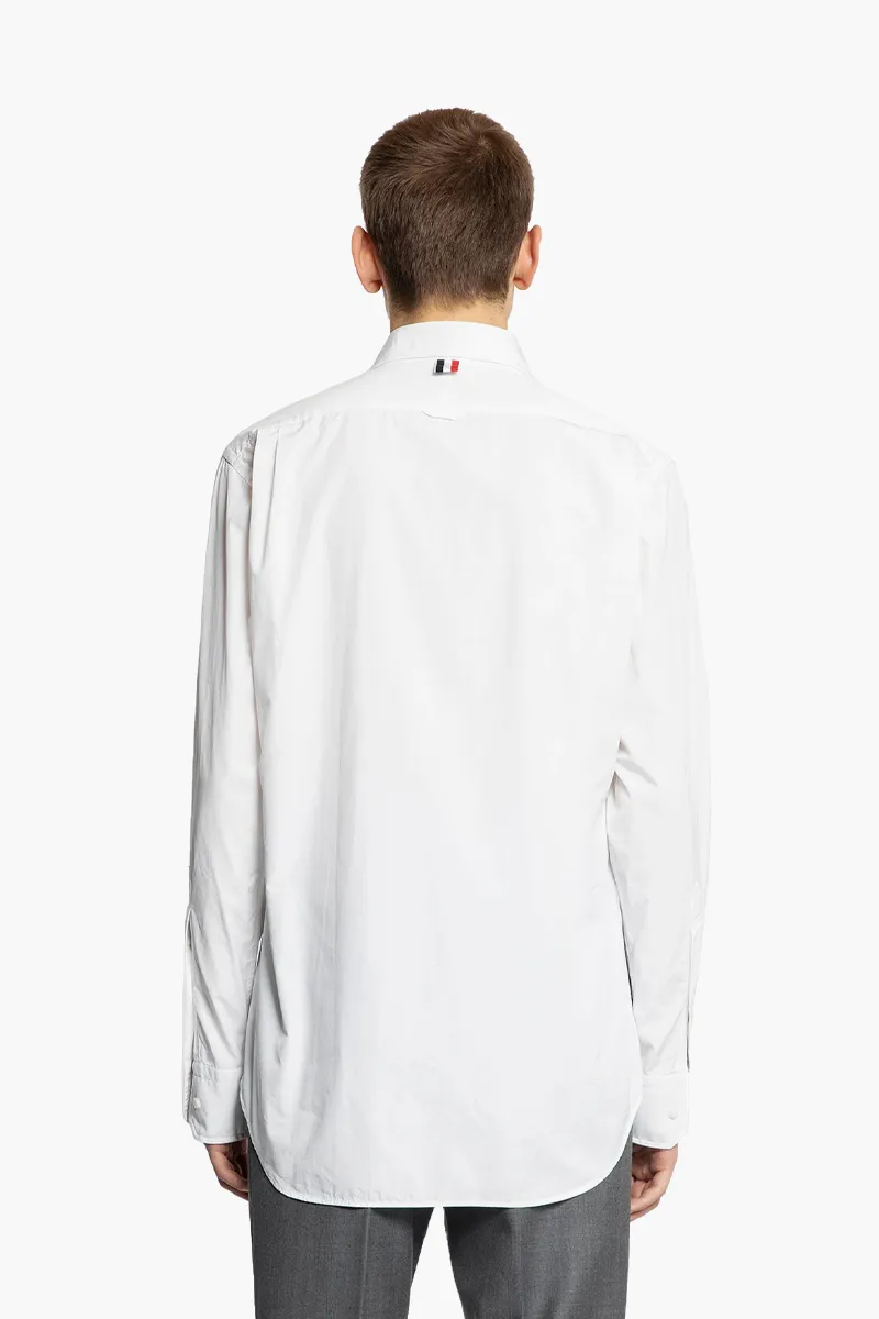 THOM BROWNE Men Classic Oxford Shirt in White Cotton 2