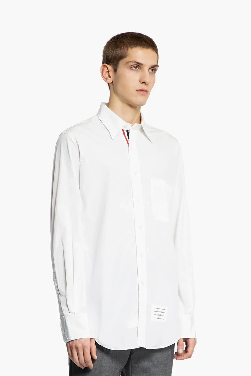 THOM BROWNE Men Classic Oxford Shirt in White Cotton 3