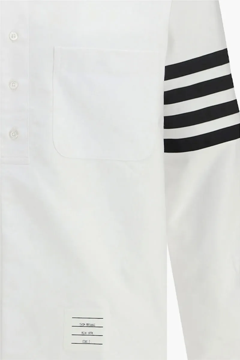 THOM BROWNE Men 4-Bar Oxford Shirt in White Cotton 2