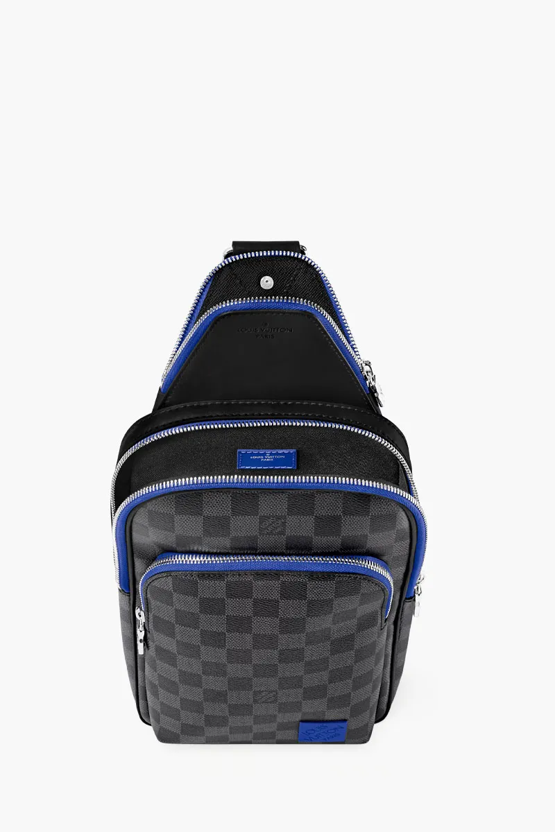 LOUIS VUITTON Avenue Slingbag Bag in Indigo Blue/Grey Damier Graphite Canvas 3