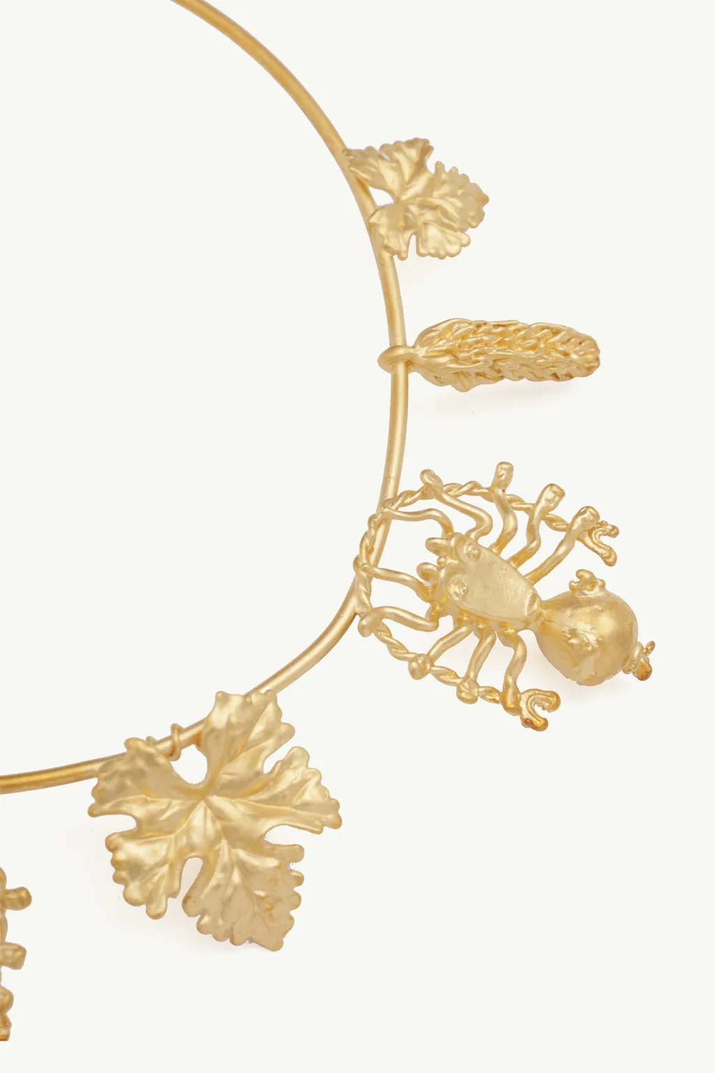 CHRISTIAN DIOR Mille Fleurs De Dior Necklace in Gold-Finish Metal with Spider/Grape Leaf/Wheat 1