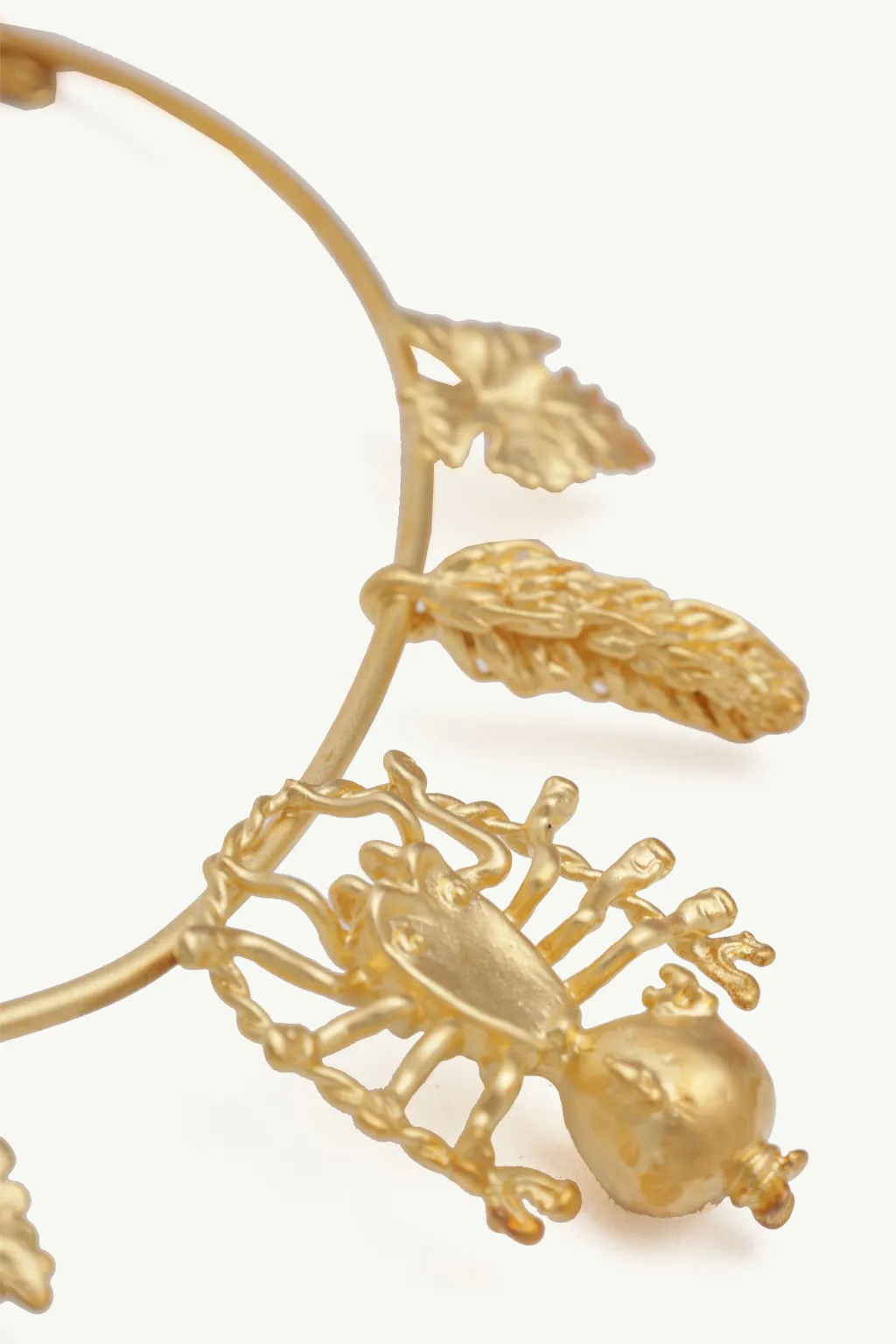 CHRISTIAN DIOR Mille Fleurs De Dior Necklace in Gold-Finish Metal with Spider/Grape Leaf/Wheat 2