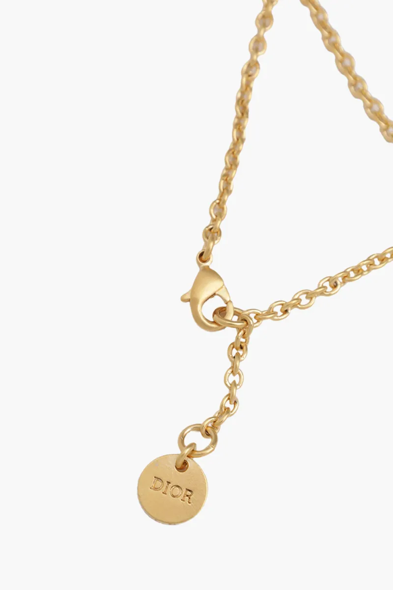 CHRISTIAN DIOR Mille Fleurs De Dior Long Necklace in Gold-Finish Metal 2