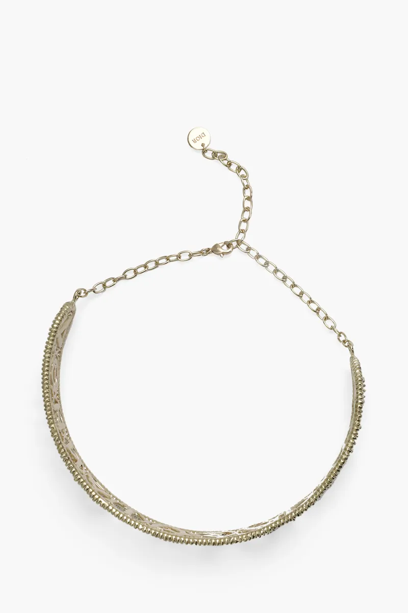 CHRISTIAN DIOR Sea Gardern Choker Necklace in Gold Metal 2