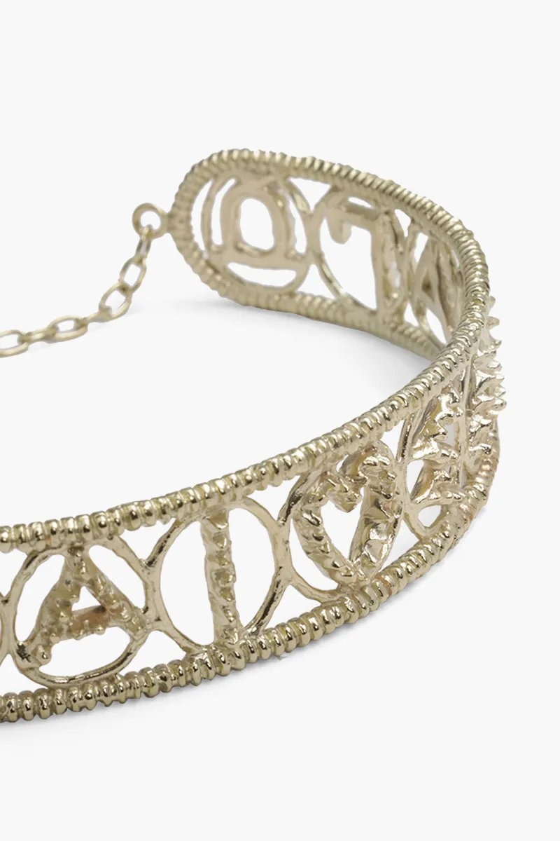 CHRISTIAN DIOR Sea Gardern Choker Necklace in Gold Metal 3