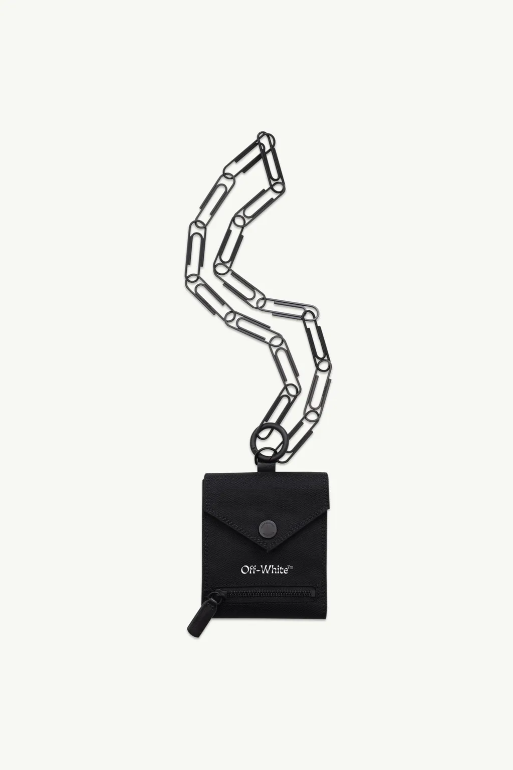 OFF WHITE Bi-fold Chain Wallet in Black 3
