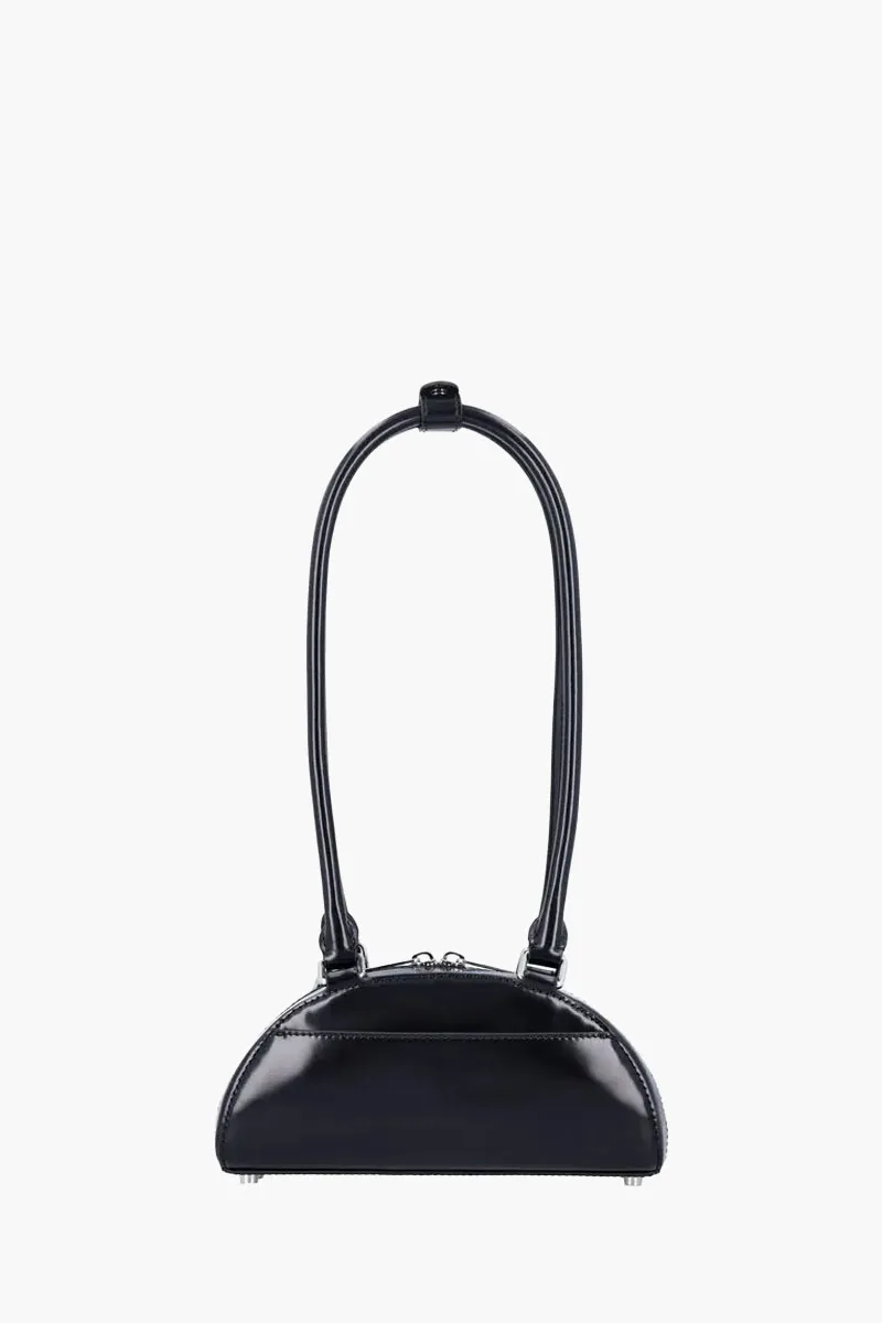 SELF-PORTRAIT Mini Bow Charm Curved Shoulder Bag in Black SHW Leather 2