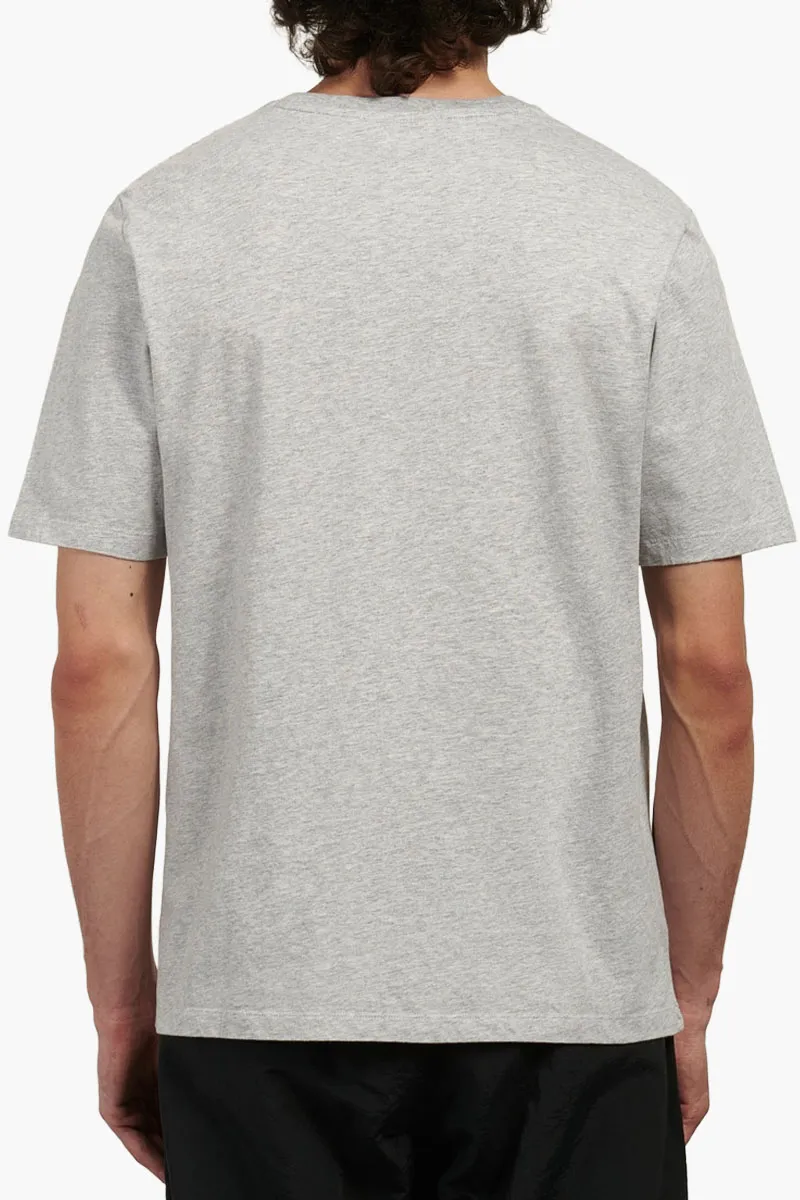 MAISON KITSUNE Men Fox Head Regular T-Shirt in Light Grey Melange Cotton 2