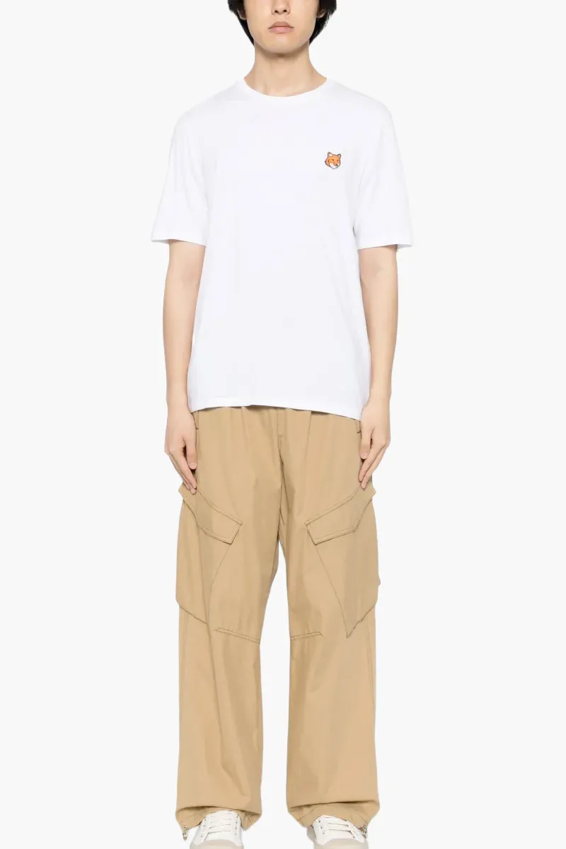 MAISON KITSUNE Men Fox Head Regular T-Shirt in White Cotton 1