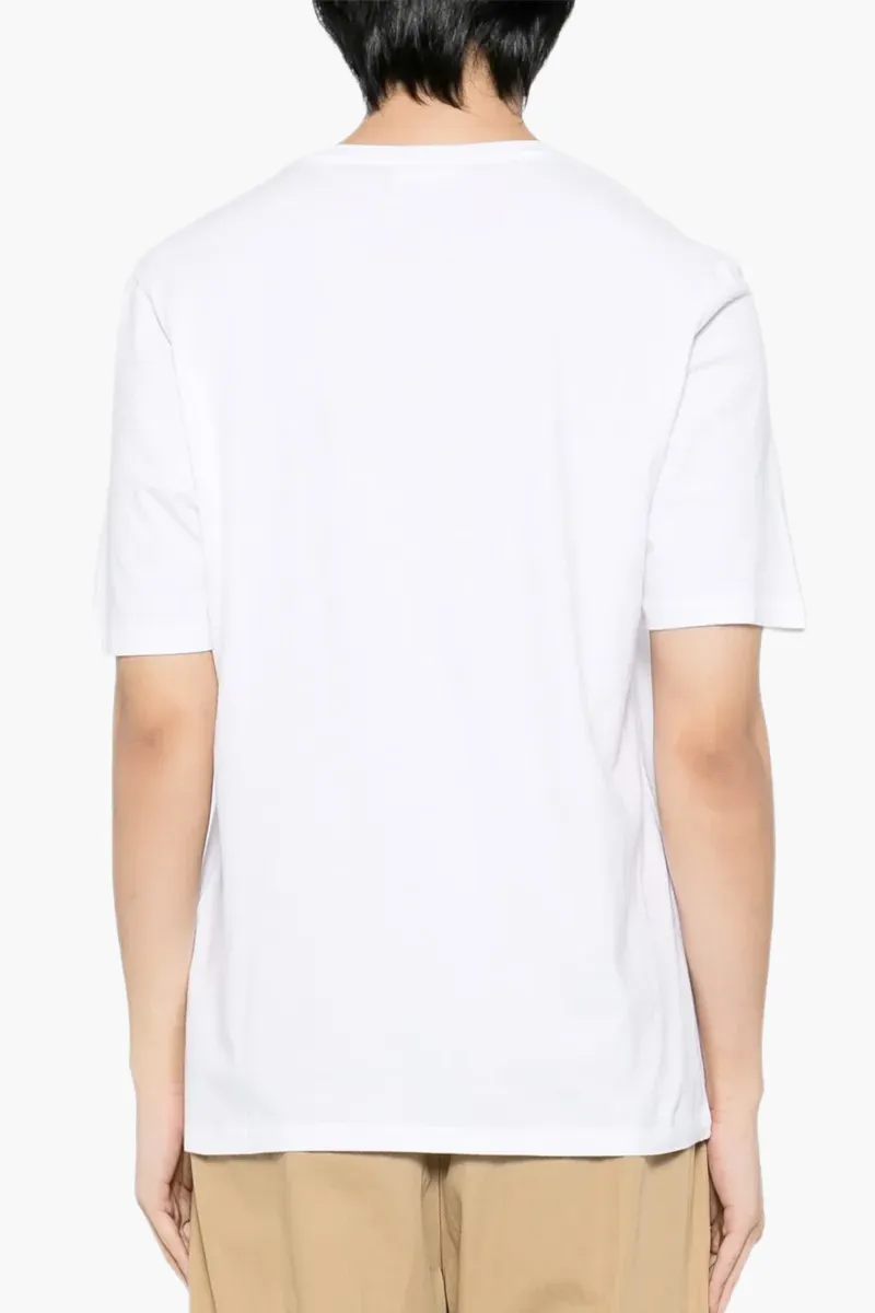 MAISON KITSUNE Men Fox Head Regular T-Shirt in White Cotton 2