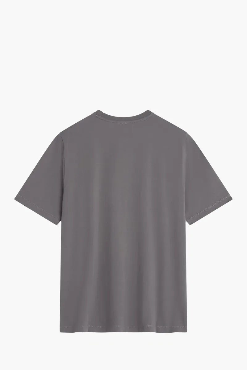 MAISON KITSUNE Men Fox Head Regular T-Shirt in Charcoal Cotton 1