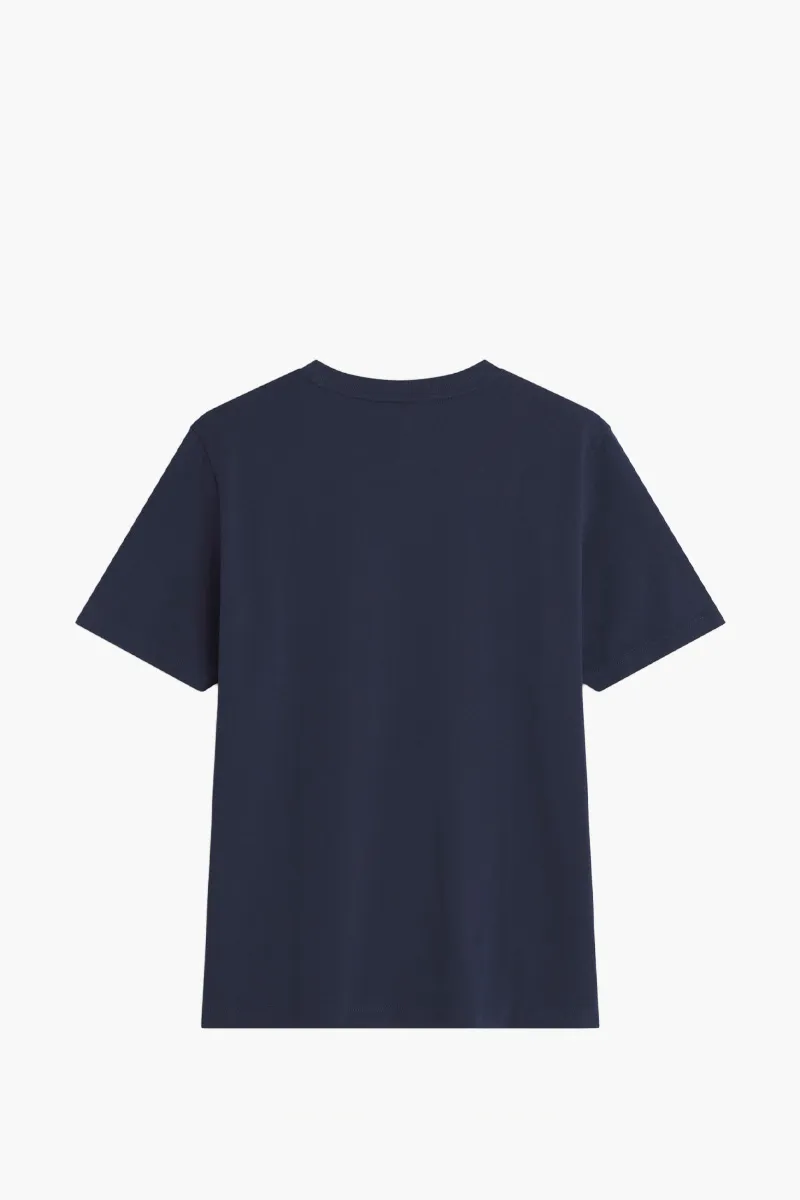 MAISON KITSUNE Men Fox Head Comfort T-Shirt in Classic Navy Cotton Jersey 1