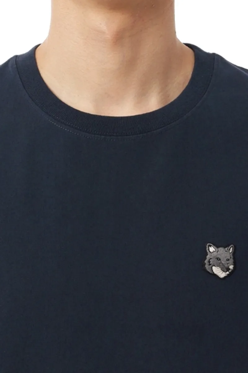 MAISON KITSUNE Men Fox Head Comfort T-Shirt in Classic Navy Cotton Jersey 2